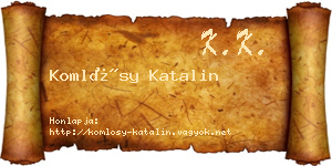 Komlósy Katalin névjegykártya
